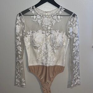 BHLDN White Floral Lace Wedding Dress